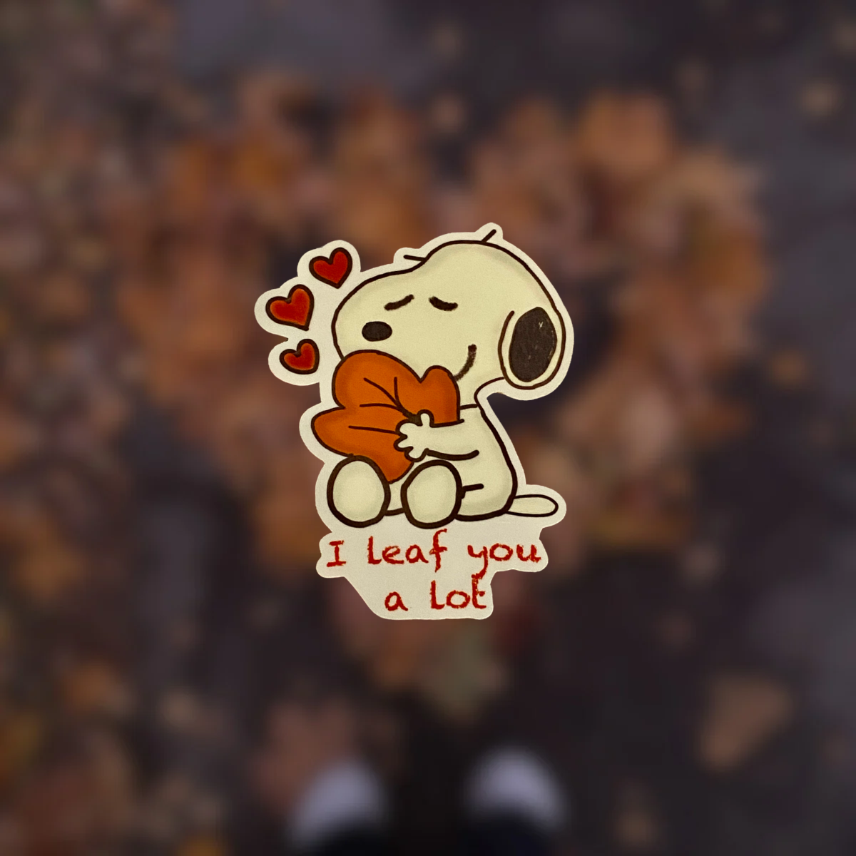 Snoopy Fall Sticker | Cozy Autumn Waterproof Vinyl | Cute for Journals & Laptops | Aesthetic Stationery
