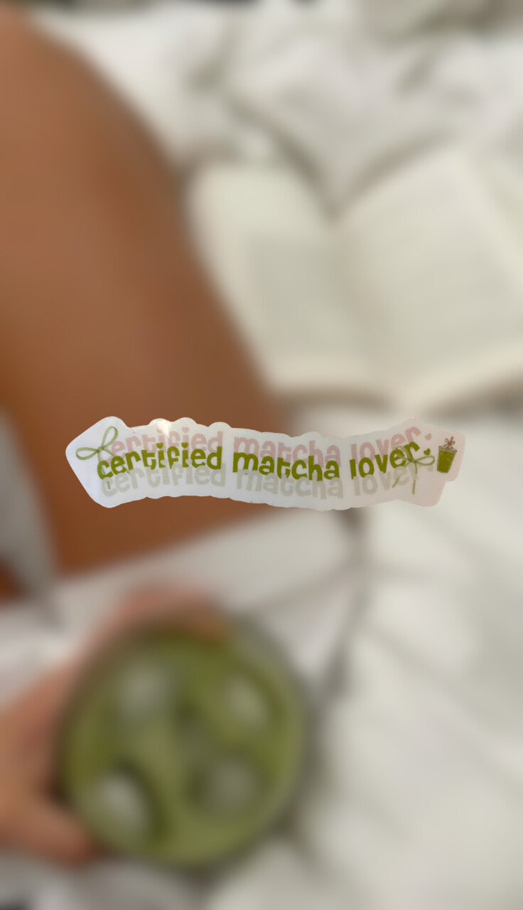 Certified Matcha Bowl Girlie Sticker | Coquette Aesthetic Matcha sticker for Journals, Laptops & Water Bottles